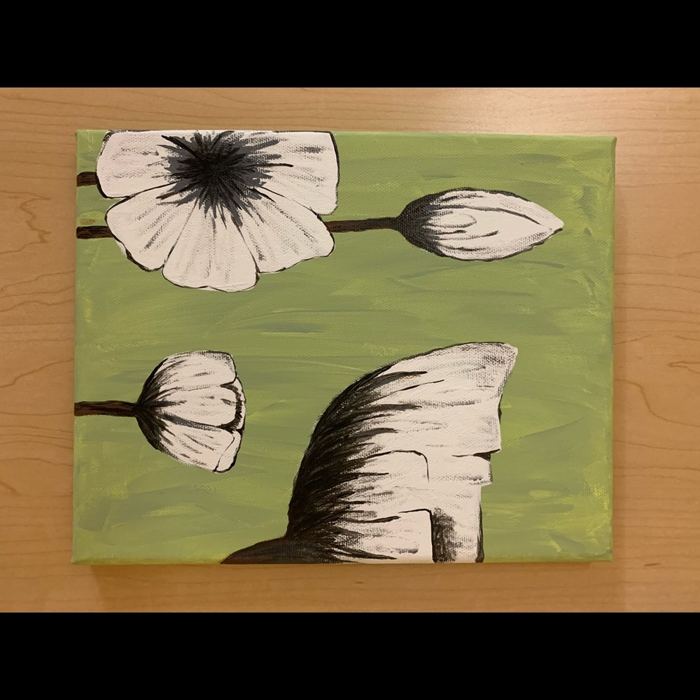 Hand painted floral canvas!